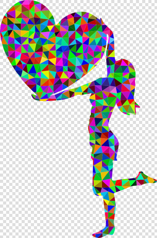 Prismatic Low Poly Woman With Big Heart   Background Design About Self Love  HD Png DownloadTransparent PNG