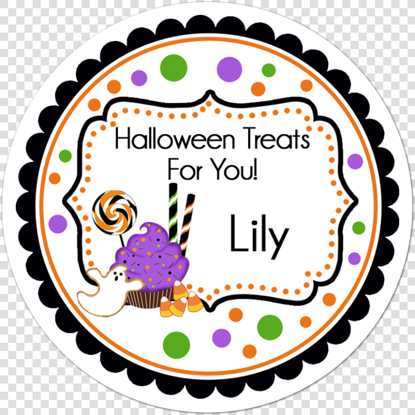 Halloween Treats Fancy Frame Personalized Sticker   Ghost Halloween Personalized Stickers  HD Png DownloadTransparent PNG