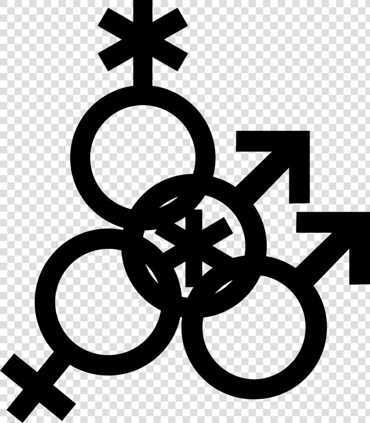 Nonbinary Man Symbol Interlocked With A Nonbinary Symbol    Stencil  HD Png DownloadTransparent PNG