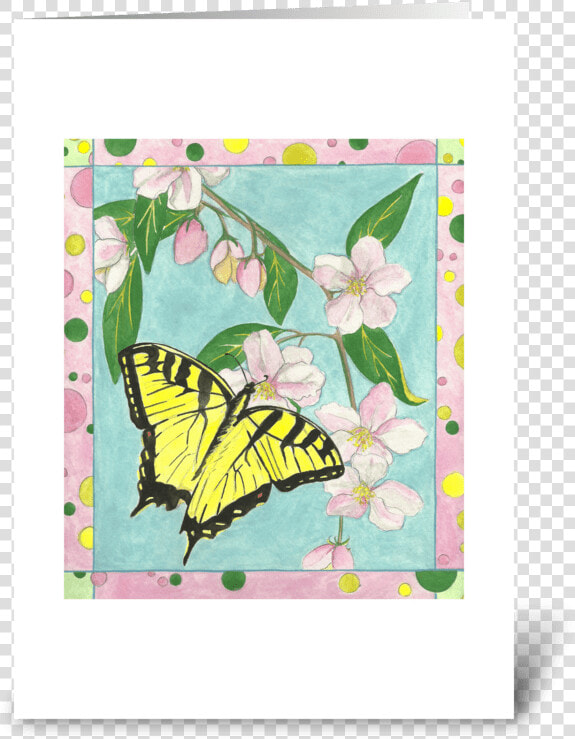 Yellow Butterfly Greeting Card   Papilio Machaon  HD Png DownloadTransparent PNG