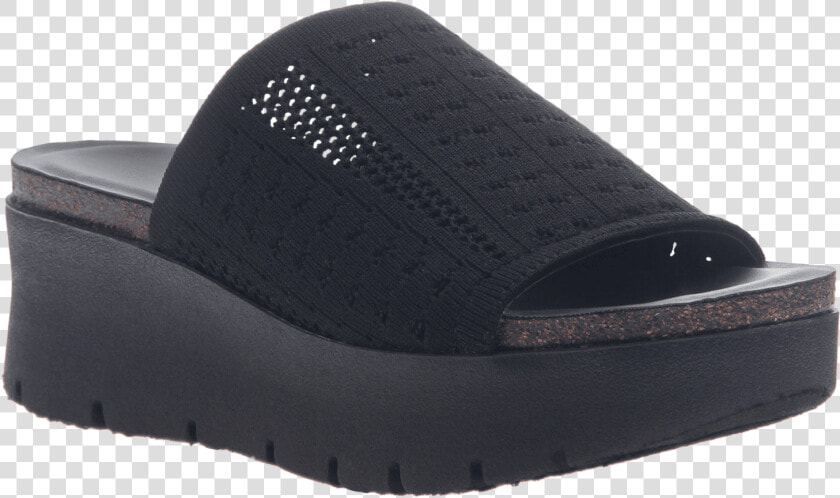 Gravity In Black Wedge Sandals   Slipper  HD Png DownloadTransparent PNG