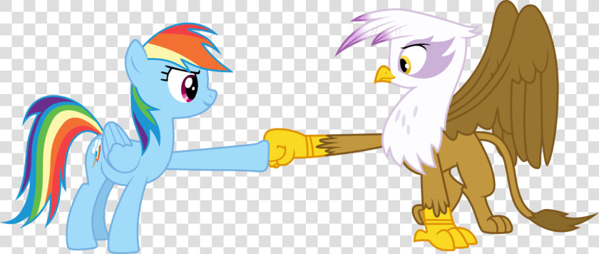 Rainbow Dash And Gilda Doing A Hoof Fist Bump By Tomfraggle   Mlp Rainbow Dash Hoof Bump  HD Png DownloadTransparent PNG