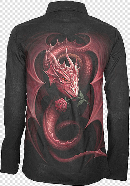 Red Rose Dragon Womens Gothic Workshirt  HD Png DownloadTransparent PNG