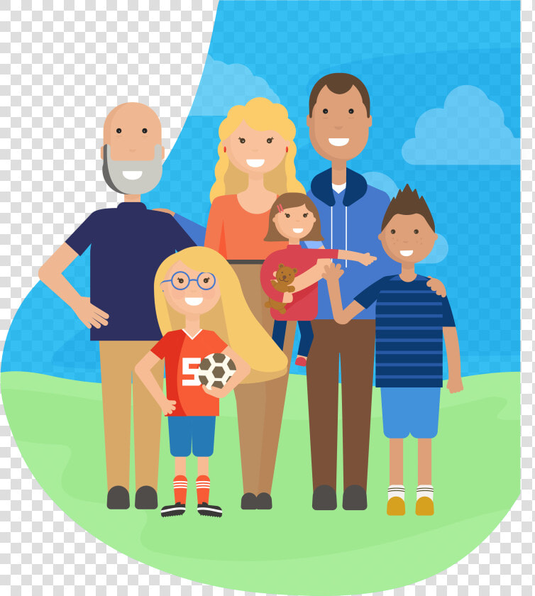 Happy Family Of Parents  Three Children  And A Grandfather   Family Of Five  HD Png DownloadTransparent PNG