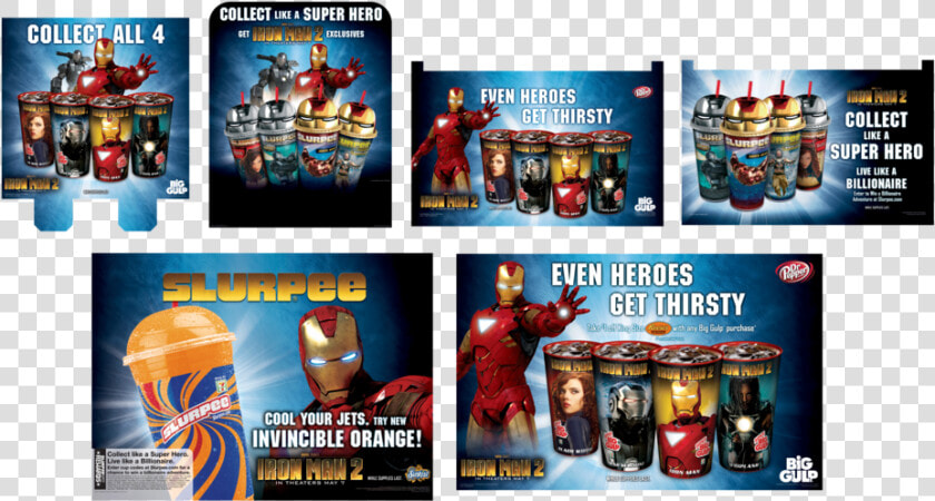 Case Cards  And Big Gulp And Slurpee Translites   Iron Man  HD Png DownloadTransparent PNG