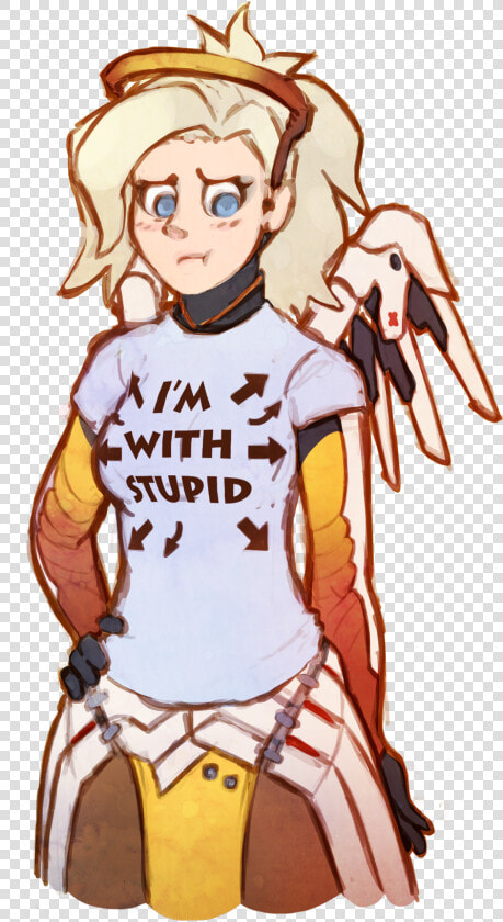 With Stupid Clothing Cartoon Fictional Character Illustration   Mercy Overwatch Funny  HD Png DownloadTransparent PNG