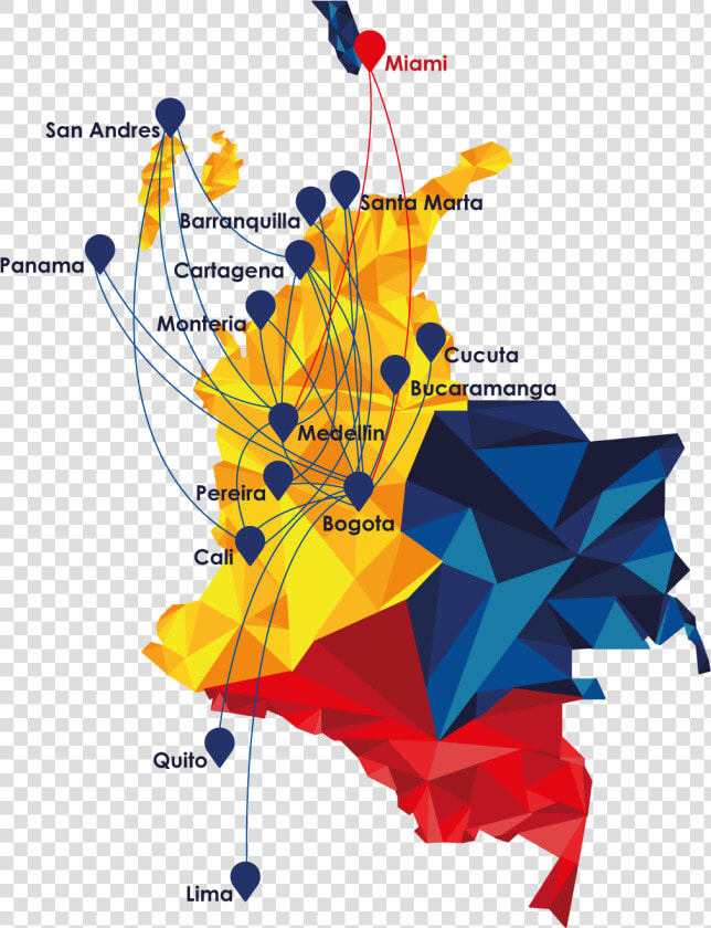 Viva Colombia Route Map   Colombia Map Png  Transparent PngTransparent PNG