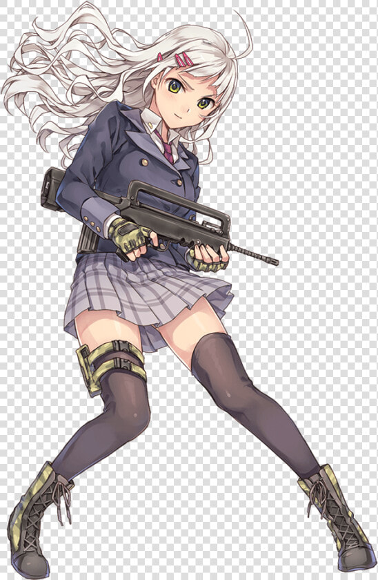 Shooting Girl Wikia   Anime Girl With Famas  HD Png DownloadTransparent PNG