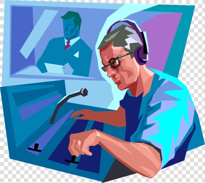 Vector Illustration Of Radio Show Content Producer   Radio Producer Illustration  HD Png DownloadTransparent PNG