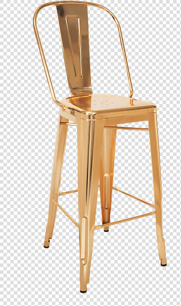 Bistro Style Metal Bar Stool In Gold Finish   Gold Stool With Back  HD Png DownloadTransparent PNG