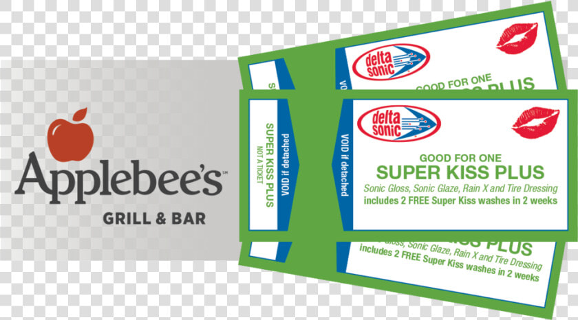 3 Super Kiss Plus Washes And Free Dinner At Applebees   Applebees  HD Png DownloadTransparent PNG