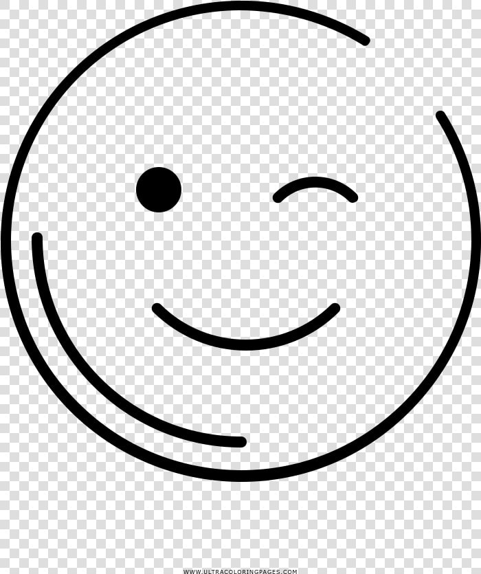 Wink Coloring Page   Smiley  HD Png DownloadTransparent PNG