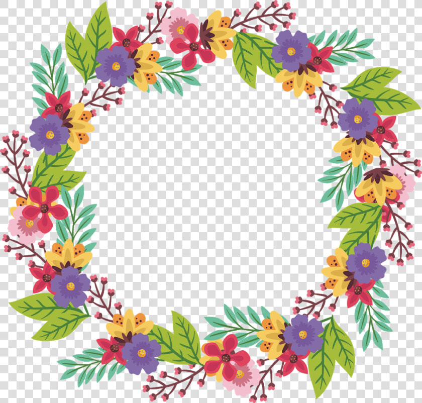 Border Frame Wreath Circle Round Leaves Vines Vinesan   Roman Garlands Flowers Clipart  HD Png DownloadTransparent PNG