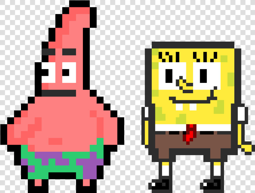 Spongebob And Patrick   Patrick Spongebob Pixel Art  HD Png DownloadTransparent PNG