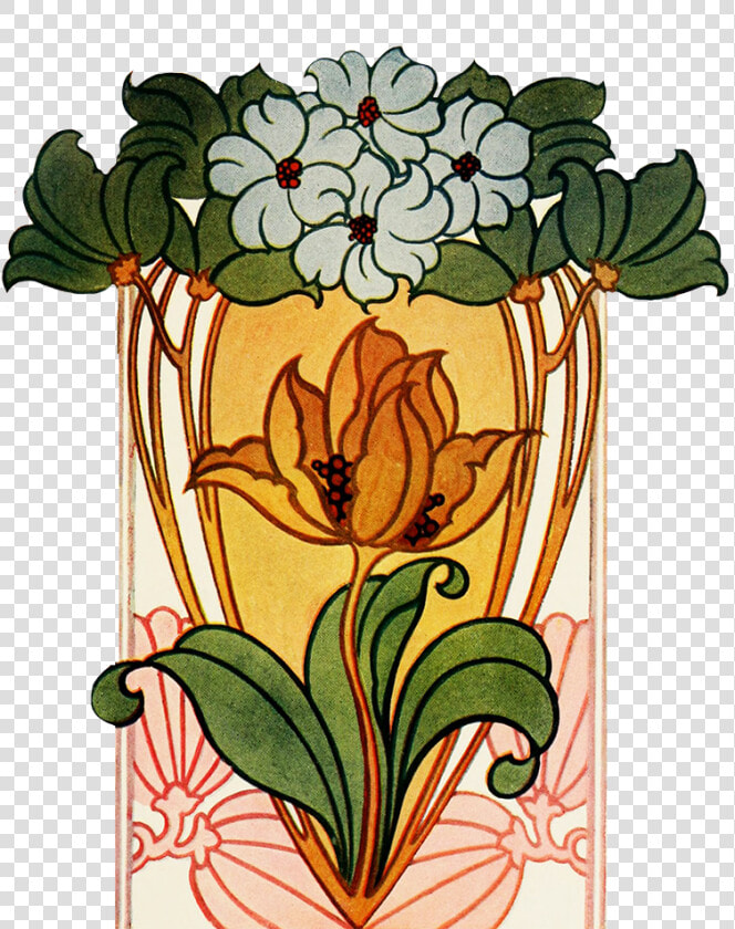 Transparent Art Nouveau Png   Art Deco Flower Art  Png DownloadTransparent PNG