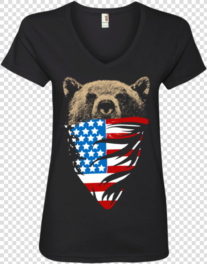 Bear Wearing American Flag Bandanna Ladies   Bear With American Flag Bandana  HD Png DownloadTransparent PNG