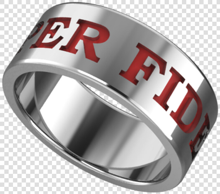 Semper Fidelis Band W red Background   Titanium Ring  HD Png DownloadTransparent PNG