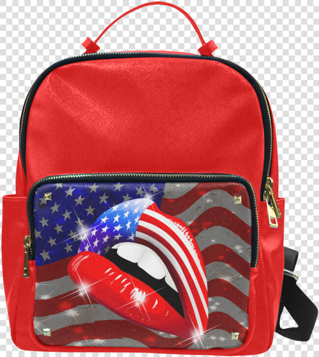 Usa Flag Lipstick On Sensual Lips Campus Backpack large   Great Wave Off Kanagawa Backpack  HD Png DownloadTransparent PNG