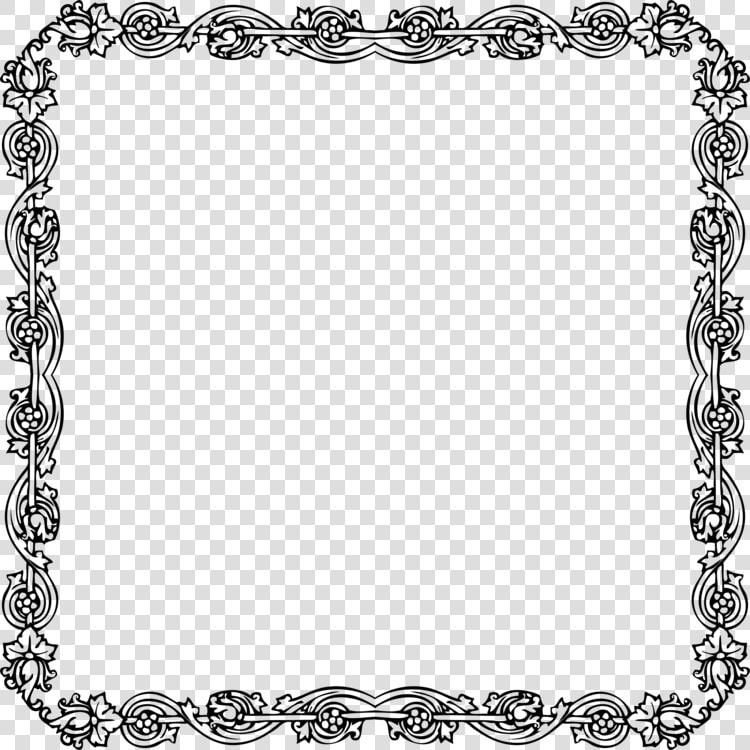 Serveware picture Frames victorian Era   Flower Frame Border Black And White  HD Png DownloadTransparent PNG