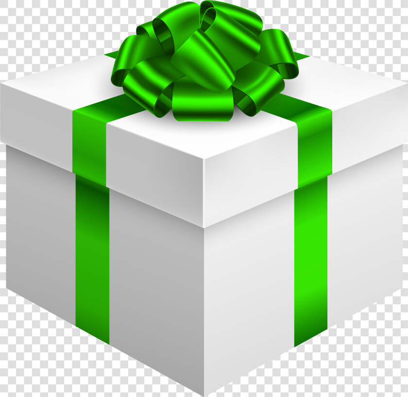 White Gift Box With Green Bow Png Clipart   Gift Box Png Transparent  Png DownloadTransparent PNG