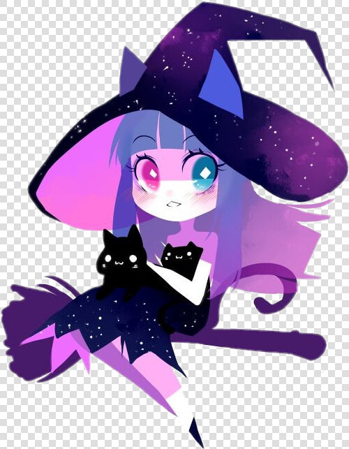  freetoedit  cute  kawaii  cat  witch  space  blue   Anime Girl Cute Kawaii Neko  HD Png DownloadTransparent PNG