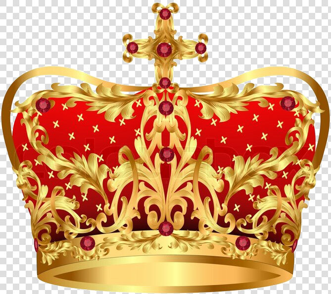 Royal Gold Crown With Red Precious Stones Png Clipart   Red And Gold Crown  Transparent PngTransparent PNG