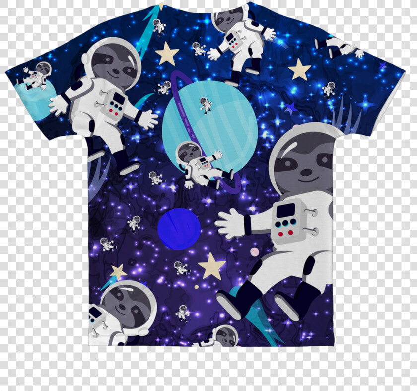 Space Sloth Classic Sublimation Adult T shirt   Cartoon  HD Png DownloadTransparent PNG