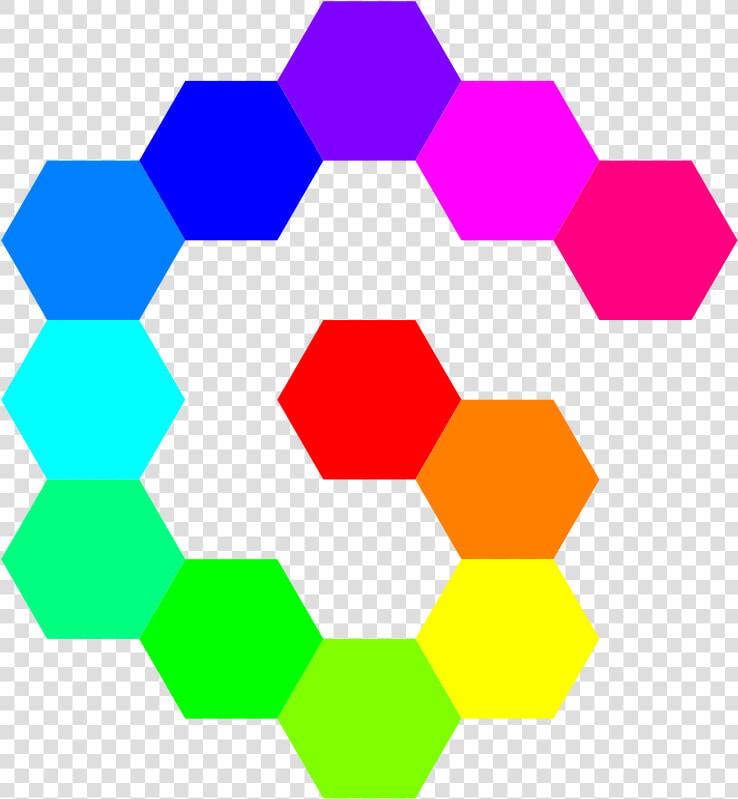 12 Hexagon Spiral Rainbow Svg Vector File  Vector Clip   Hexagons Rainbow Colored  HD Png DownloadTransparent PNG