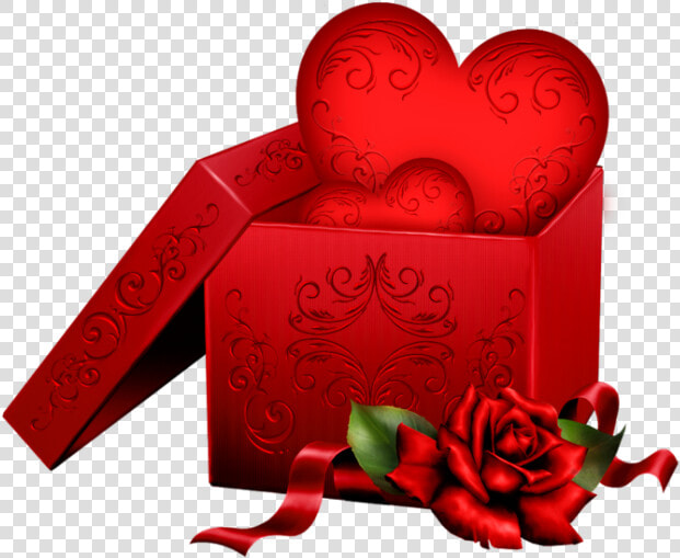 Heart With Gift Box   Valentines Day Gift Png  Transparent PngTransparent PNG