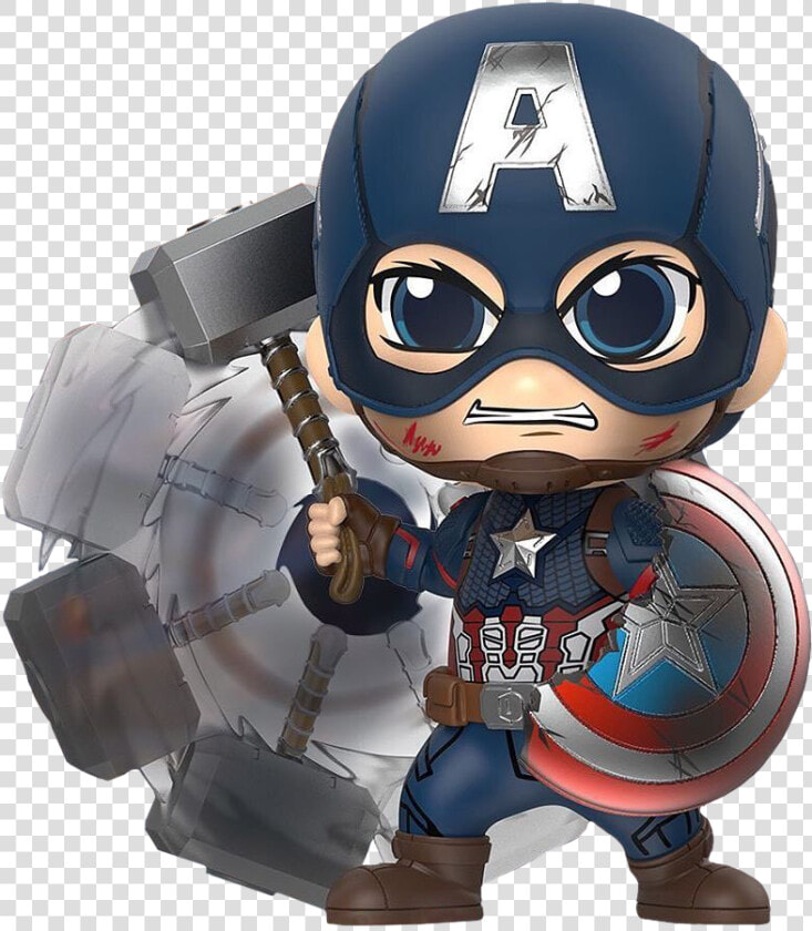 Captain America Battling Cosbaby   Hot Toys Cosbaby Endgame Captain America  HD Png DownloadTransparent PNG