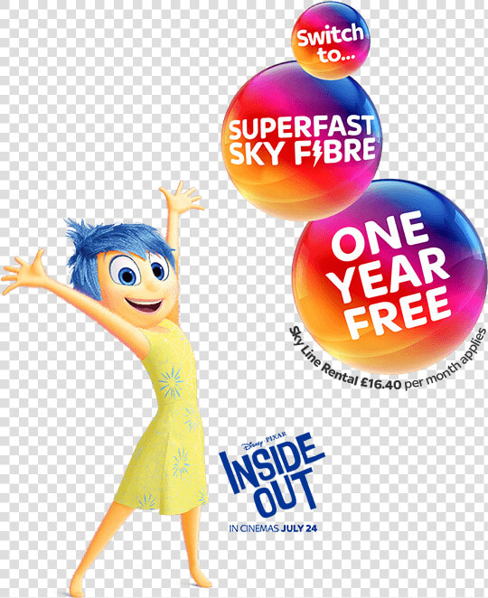 Via Sky   Com   Disney Pixar  39 s Inside Out Sky Broadband  HD Png DownloadTransparent PNG