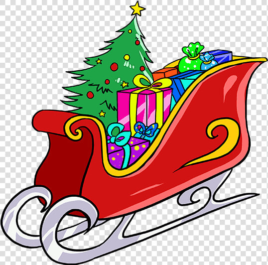 How To Draw Santa S Sleigh   Santas Sleigh Step By Step Easy  HD Png DownloadTransparent PNG