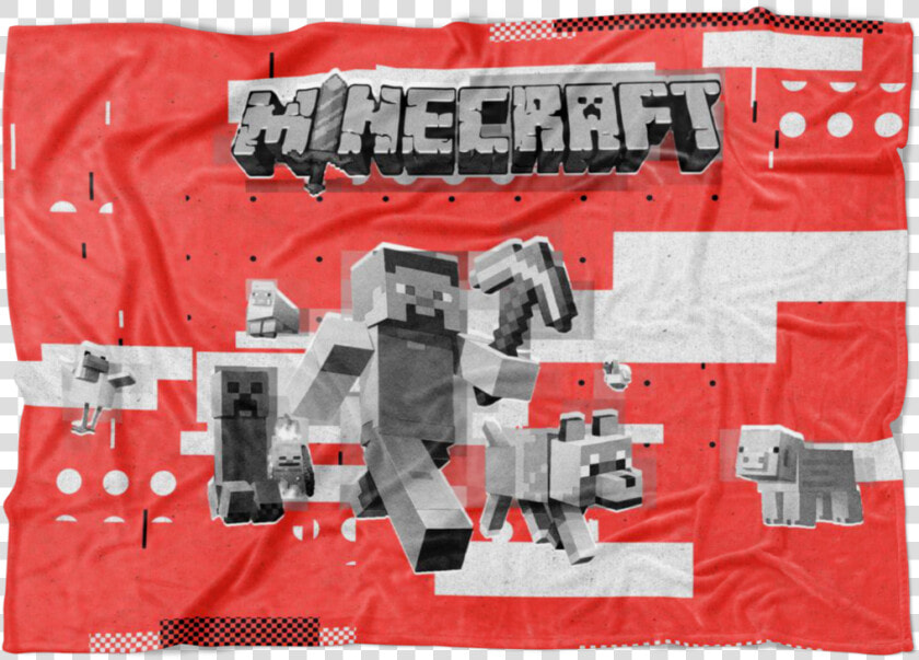 Minecraft Fleece Blanket Steve Diamond Modern Red Blanket   Minecraft  HD Png DownloadTransparent PNG