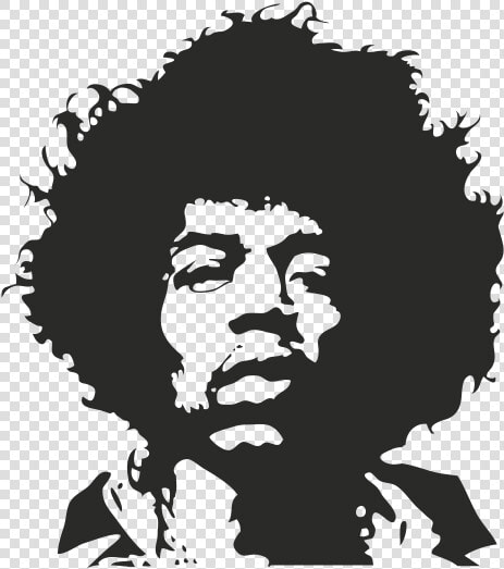 Jimi Hendrix Wall Decal Sticker Art   Jimi Hendrix Black And White Painting  HD Png DownloadTransparent PNG