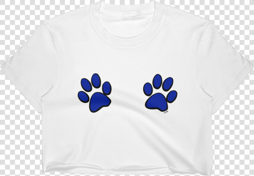 Double Blue Paw Prints T shirt Crop Top   Frangipani  HD Png DownloadTransparent PNG