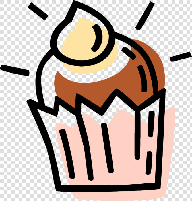 Vector Illustration Of Sweet Dessert Baked Cupcake   Clip Art  HD Png DownloadTransparent PNG