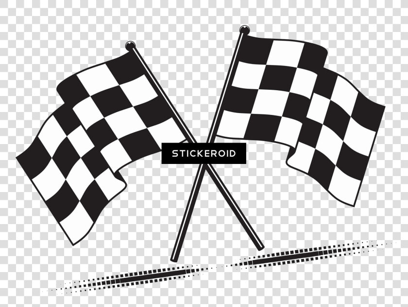 Crossed Checkered Flags Vector Clipart   Png Download   Black And White Square Flag  Transparent PngTransparent PNG