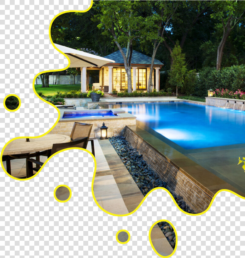 Semi Inground Rectangle Pool Landscape Ideas  HD Png DownloadTransparent PNG