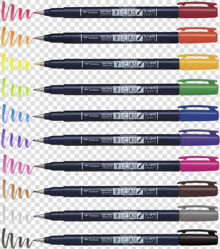 Tombow Fudenosuke Brush Pen Colors  HD Png DownloadTransparent PNG