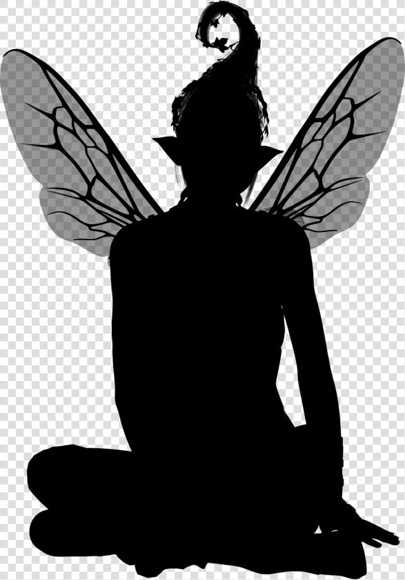 Fairy Sitting Silhouette Clip Arts   Fairy Silhouette Clipart Png  Transparent PngTransparent PNG