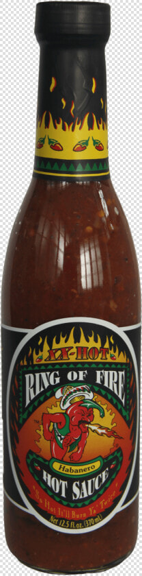 Ring Of Fire Xx hot Habanero Hot Sauce 370ml   Beer Bottle  HD Png DownloadTransparent PNG