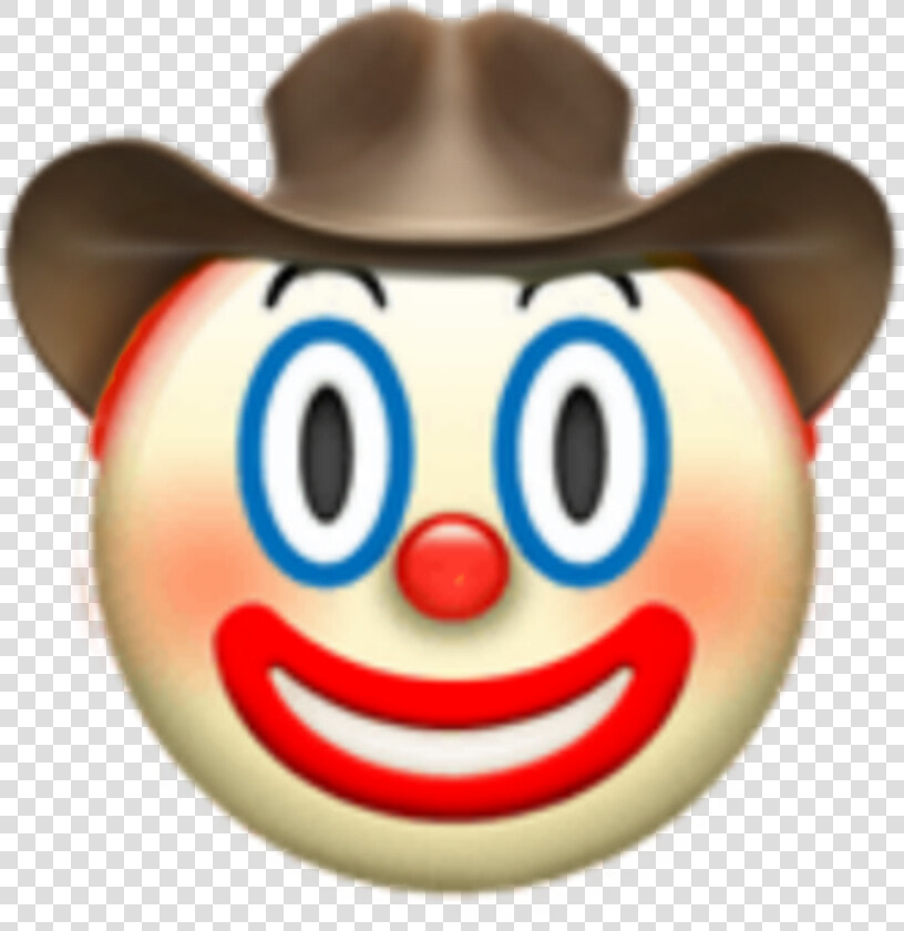  emojiiphone  emoji  clown  hats  iphone  meme  tumblr   Clown Emoji With Cowboy Hat  HD Png DownloadTransparent PNG