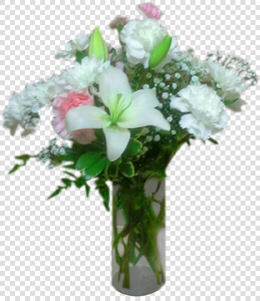 Carnation  amp  Lily Vase   Bouquet  HD Png DownloadTransparent PNG