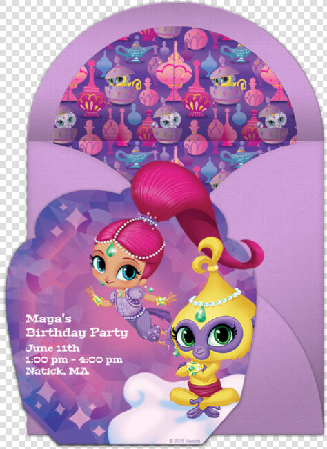 Tons Of Free Shimmer And Shine Invitations We Love   Shimmer And Shine Invite Cards  HD Png DownloadTransparent PNG