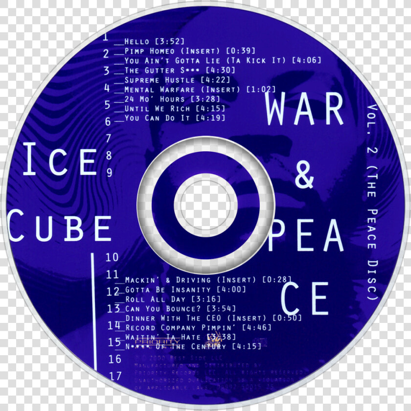 War  amp  Peace Vol   Ice Cube War And Peace Vol 2 Cd  HD Png DownloadTransparent PNG