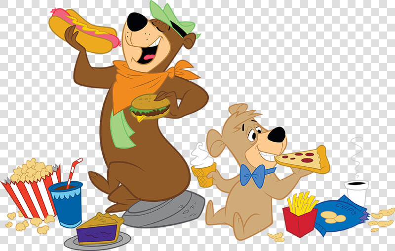 Yogi And Boo   Yogi Bear And Boo Boo Eating  HD Png DownloadTransparent PNG