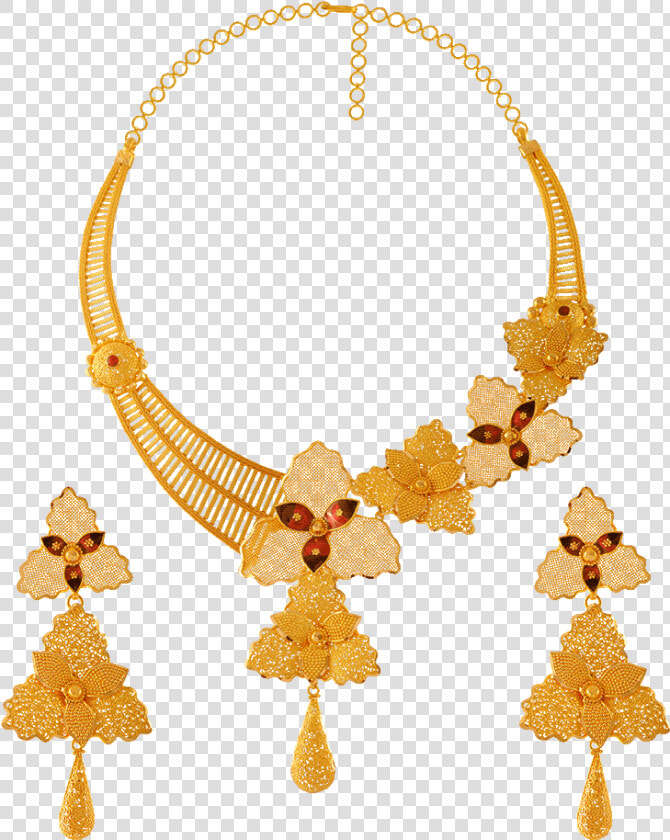 22kt Gold Necklace Set   Pc Chandra Jewellers Necklace Set  HD Png DownloadTransparent PNG