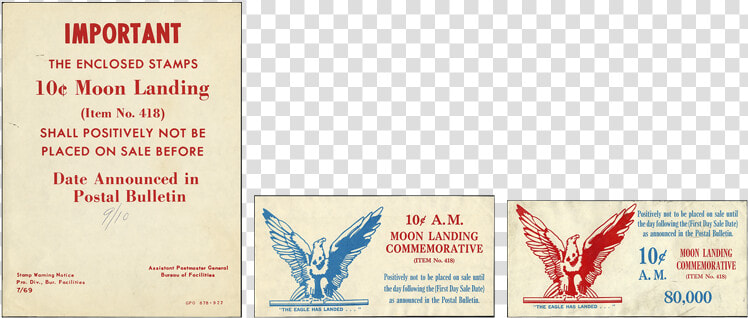 Post Office Notices Early Release Moon Landing Stamp   Poster  HD Png DownloadTransparent PNG