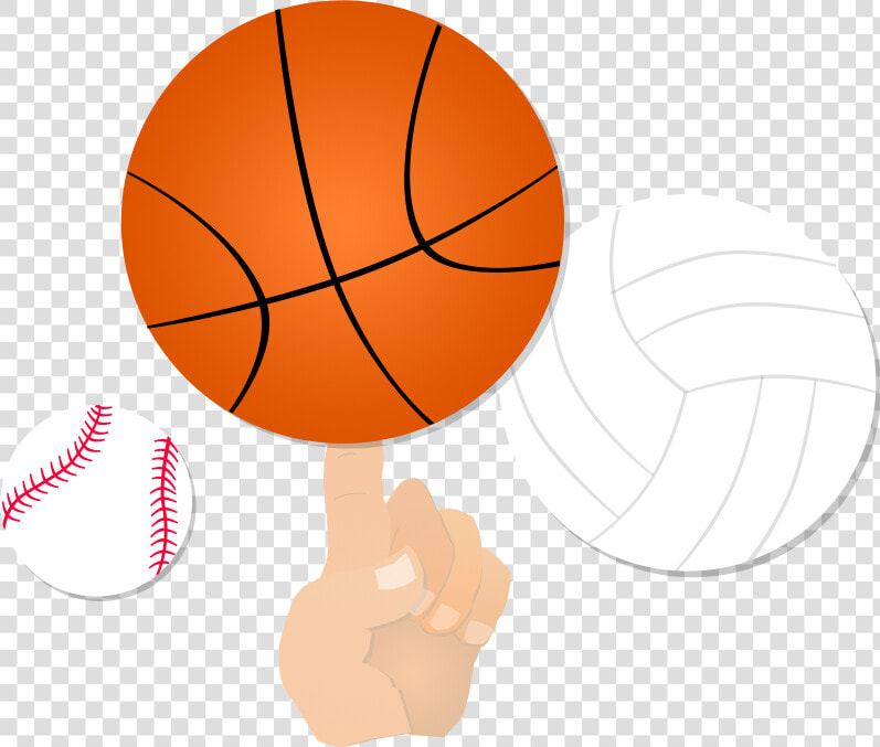 Hand Balancing A Basketball On One Finger With A Volleyball   Basketball Volleyball Softball And Track  HD Png DownloadTransparent PNG