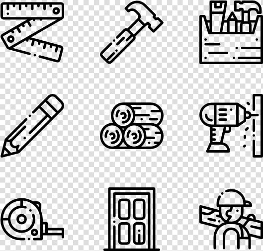 Carpenter Elements And Tools   Design Vector Icon  HD Png DownloadTransparent PNG